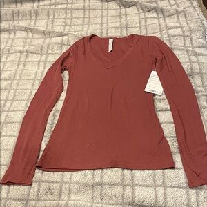 Athleta Long Sleeve V-Neck Top - Rose